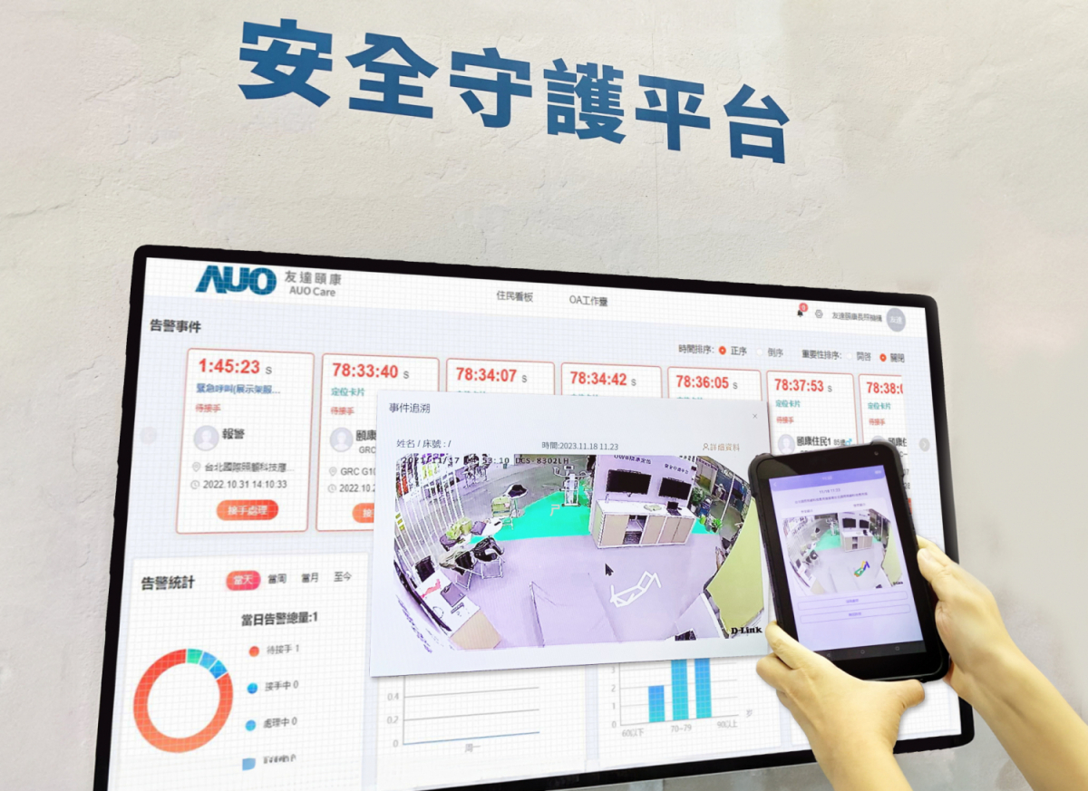 世界杯官方网站入口颐康整合软硬件包含跌倒侦测、智能床垫和紧急呼叫管理等，透过安全守护平台进行IoT设备统一监控与管理，提供长照场域落实安全守护方案